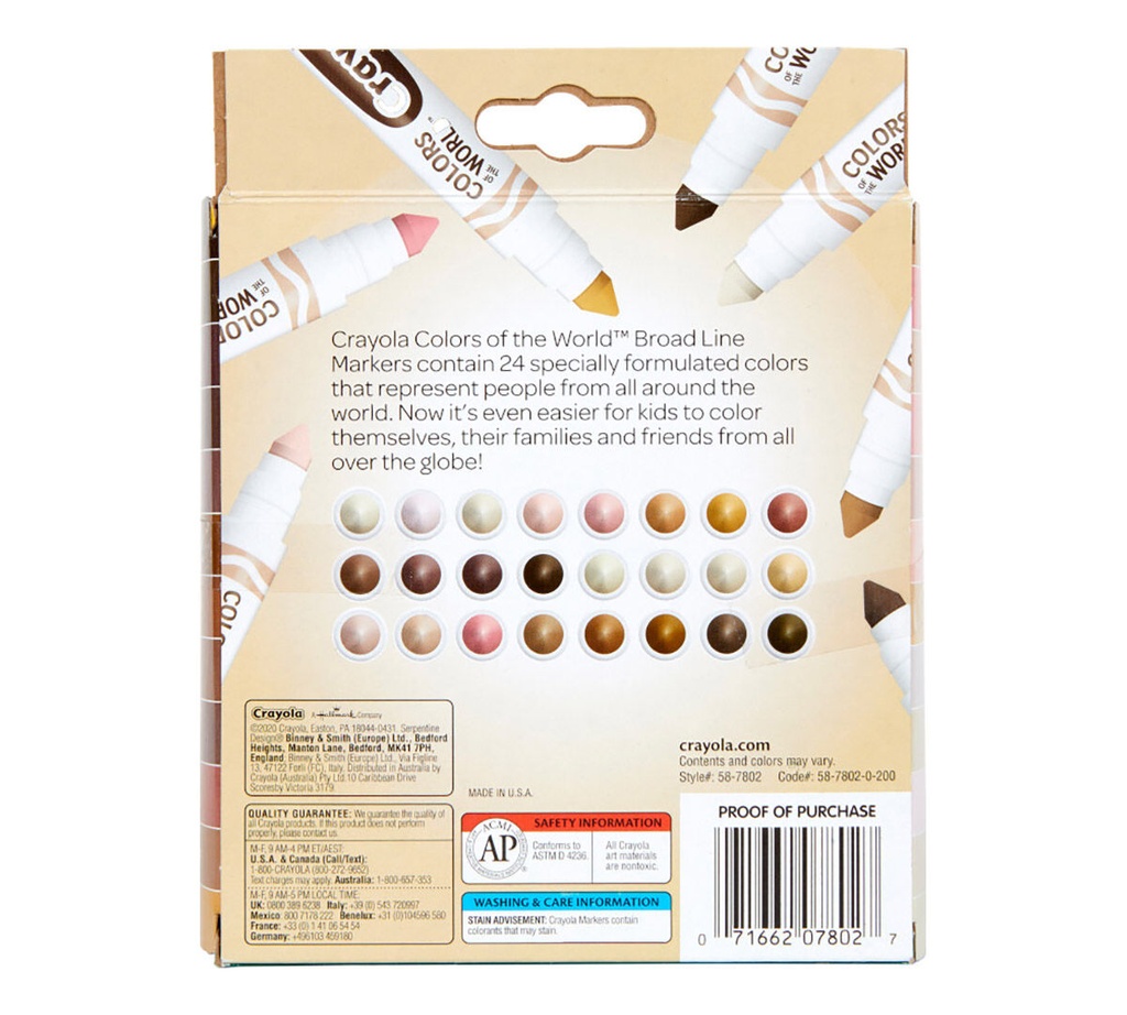 24ct Crayola Fine Tip Colors of the World Markers Teacher Direct